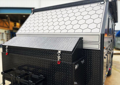 Caravan Stone Guard / Steel Grey on Black